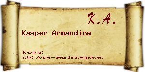 Kasper Armandina névjegykártya